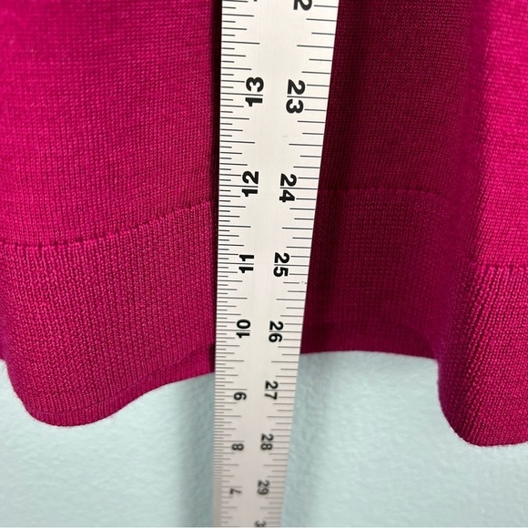 NWOT Talbots Women's Size XL Marino Wool Maroon Pearl Button Sweater - Picture 8 of 8